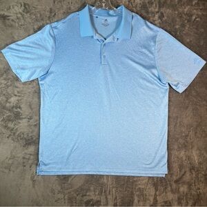 Mens Adidas Polo Golf Primegreen Performance Shirt Light Blue Size 2XLT